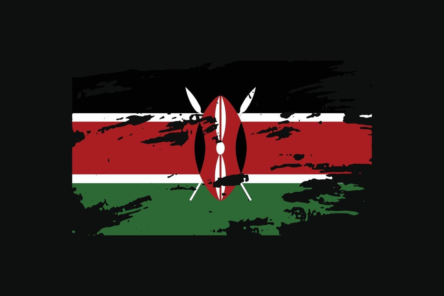bandeira do estilo grunge do Quênia. ilustração vetorial. vetor