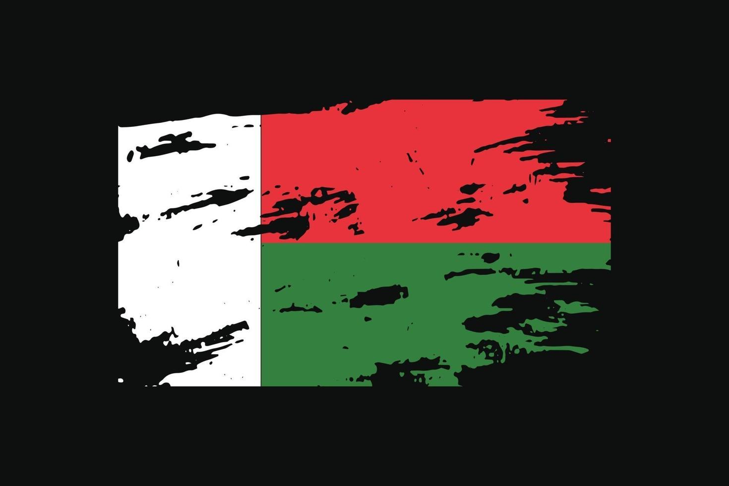 bandeira do estilo grunge de Madagascar. ilustração vetorial. vetor