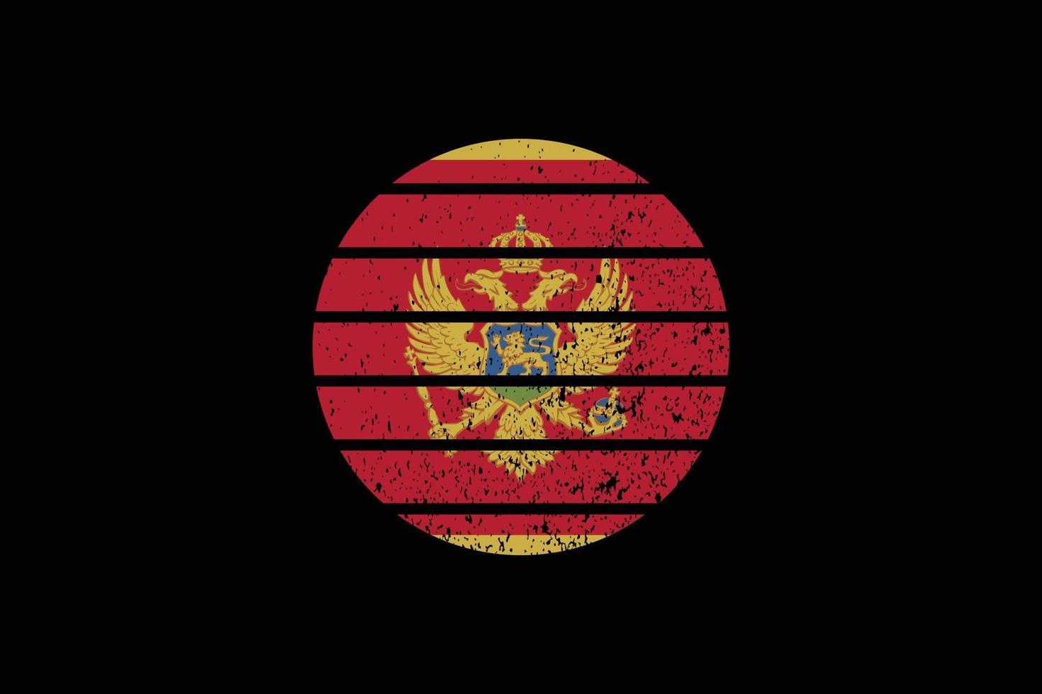 bandeira do estilo grunge do montenegro. ilustração vetorial. vetor