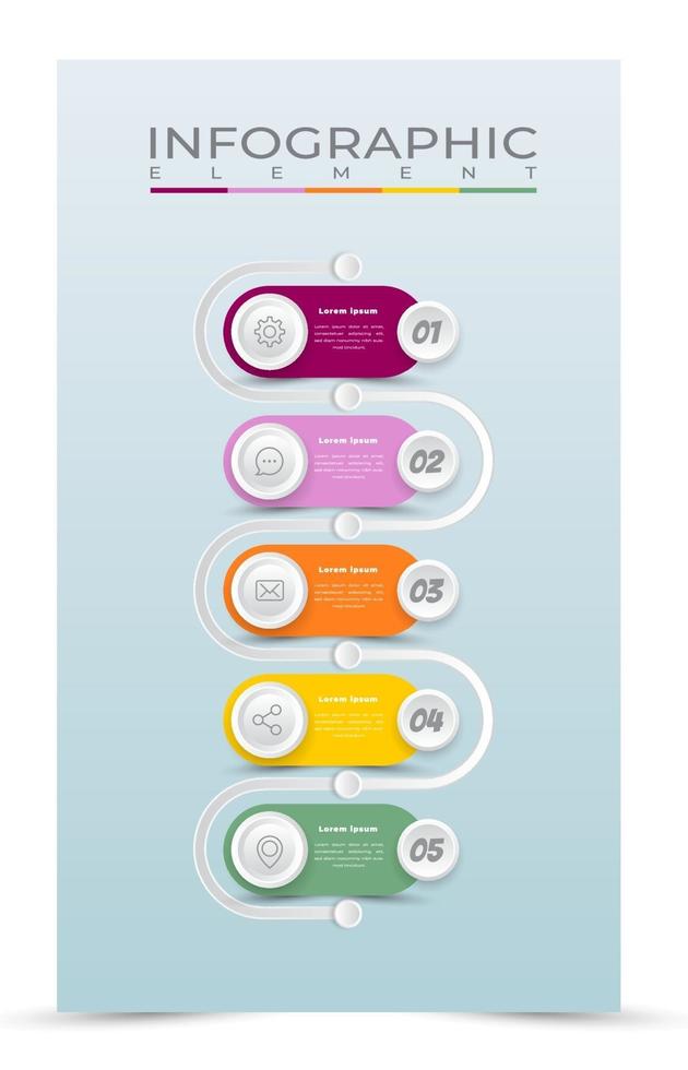 ilustração vetorial design processo infográfico modelo vetor