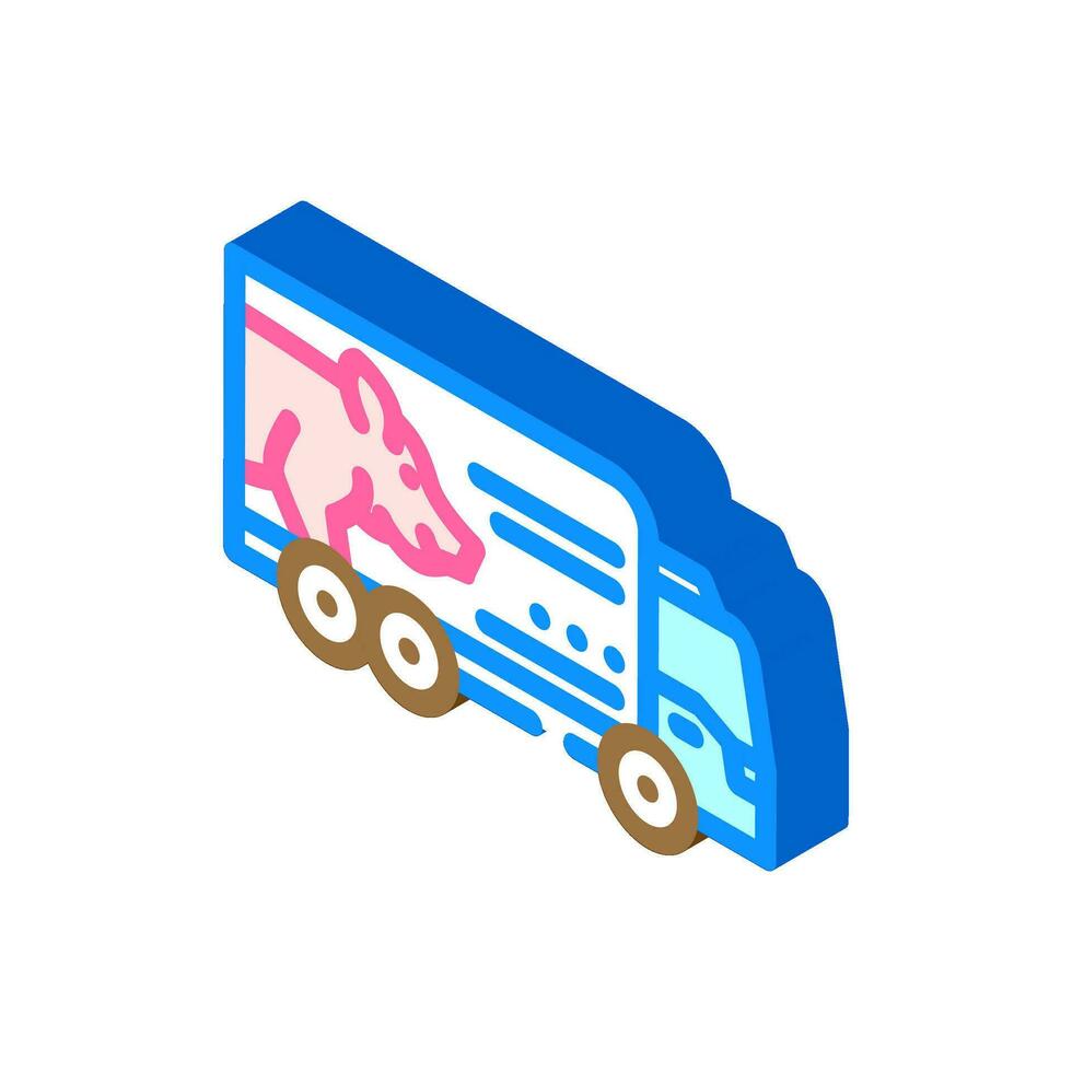 porco transporte caminhão isométrico ícone vetor ilustração