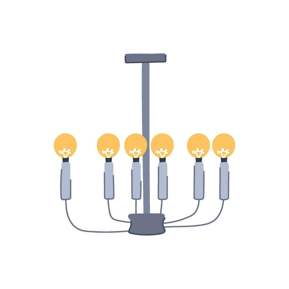 ilustração em vetor de desenhos animados de candelabro de lâmpada