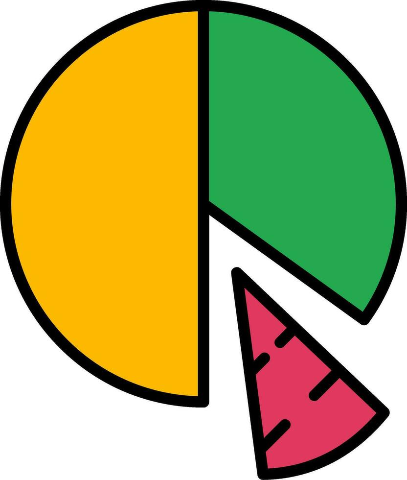 ícone de vetor de gráfico de pizza