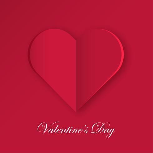 Papel cortado amor coração para dia dos namorados ou qualquer outro amor convite cartões. Vetor
