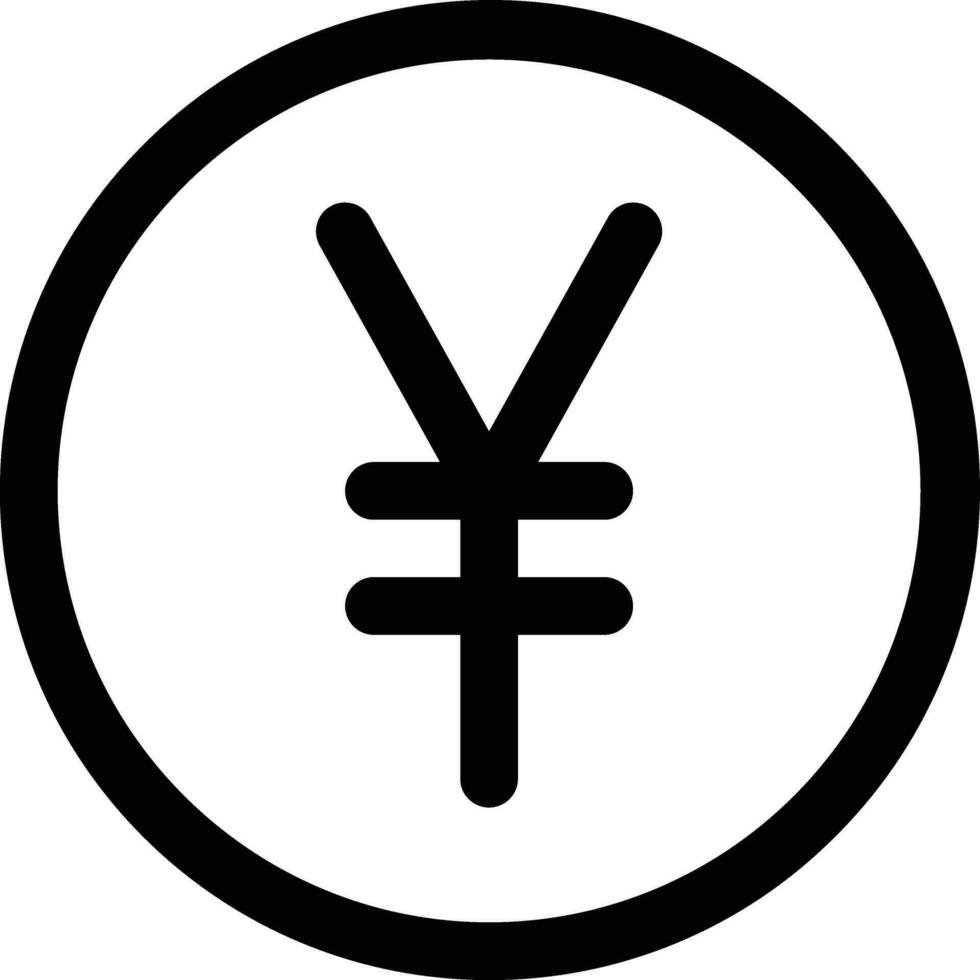 ícone de vetor de moeda iene