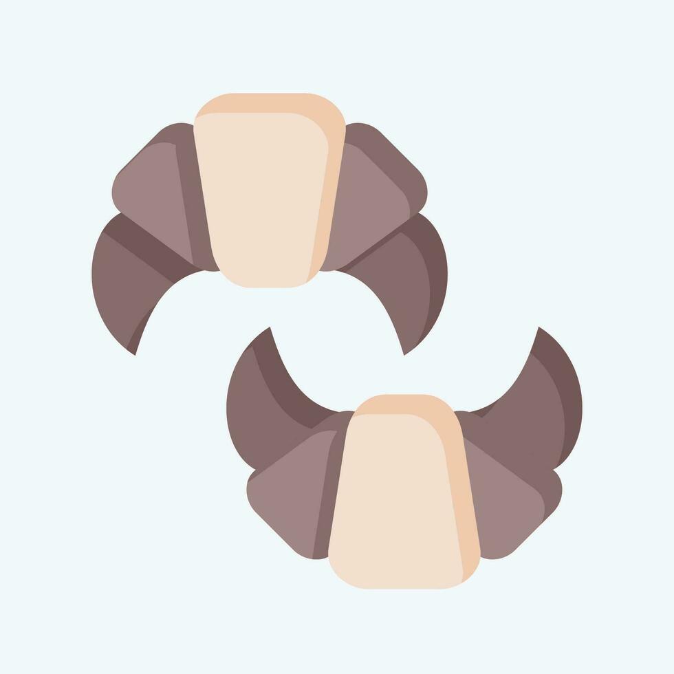 ícone croissant. relacionado para França símbolo. plano estilo. simples Projeto editável. simples ilustração vetor