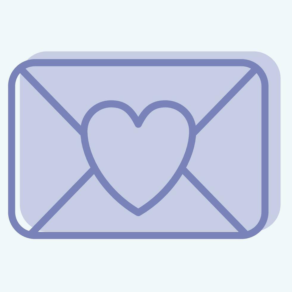 ícone amor carta. relacionado para namorados dia símbolo. dois tom estilo. simples Projeto editável. simples ilustração vetor