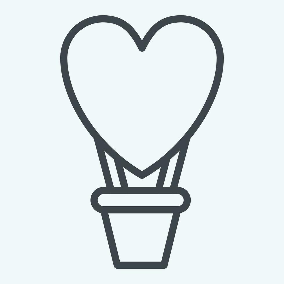 ícone quente ar balão. relacionado para namorados dia símbolo. linha estilo. simples Projeto editável. simples ilustração vetor