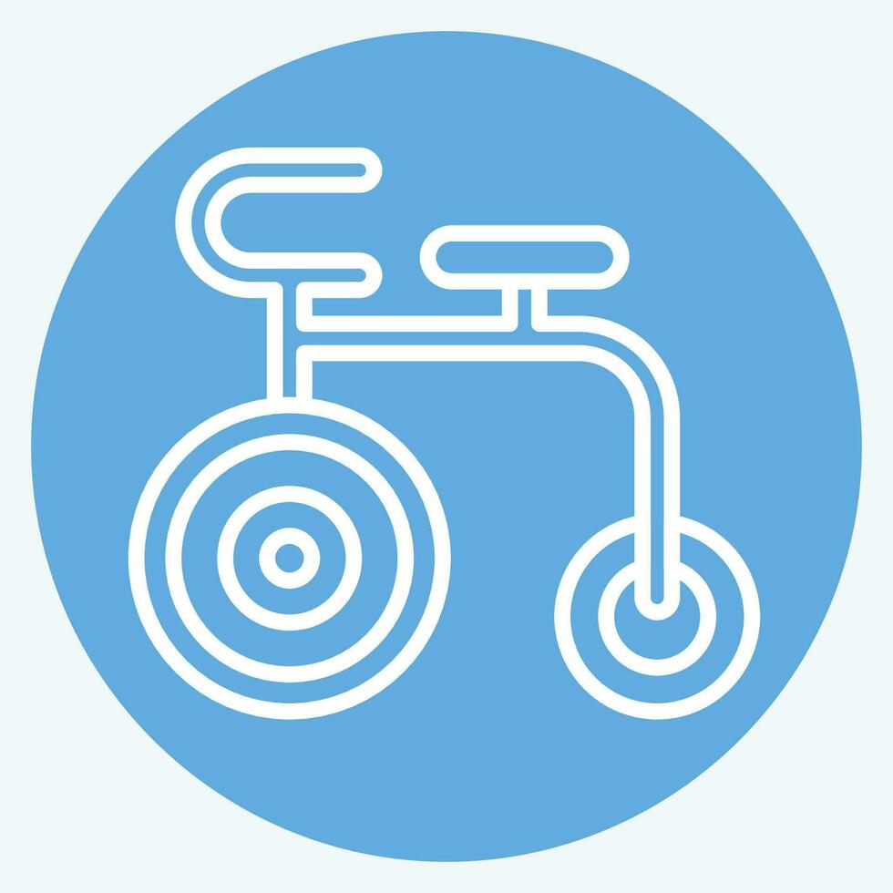 ícone acrobático bicicleta. relacionado para França símbolo. azul olhos estilo. simples Projeto editável. simples ilustração vetor