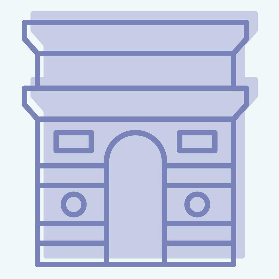 ícone arco de triomphe. relacionado para França símbolo. dois tom estilo. simples Projeto editável. simples ilustração vetor