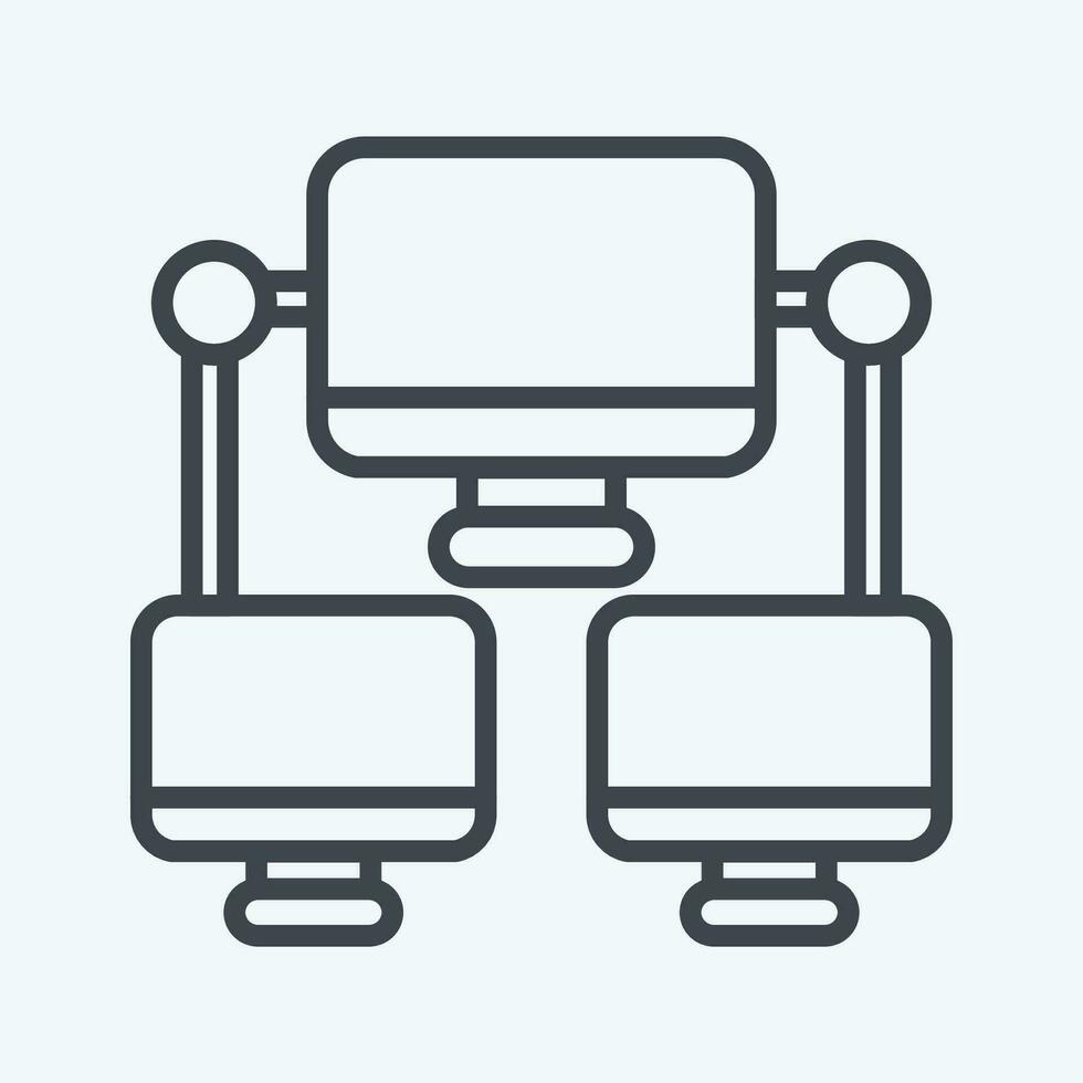 ícone conexão computador. relacionado para comunicação símbolo. linha estilo. simples Projeto editável. simples ilustração vetor