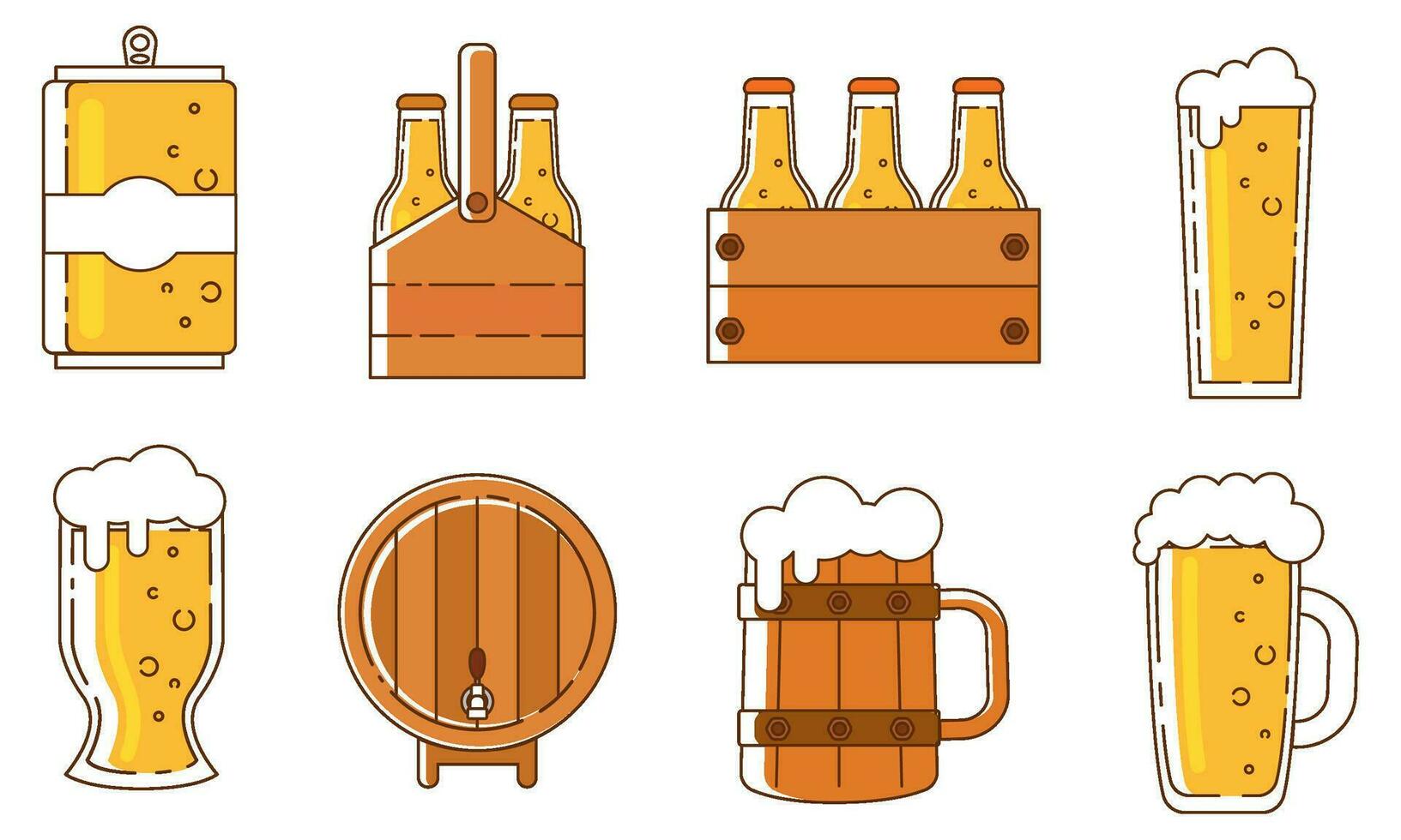 conjunto do colori Cerveja ícones vetor ilustração