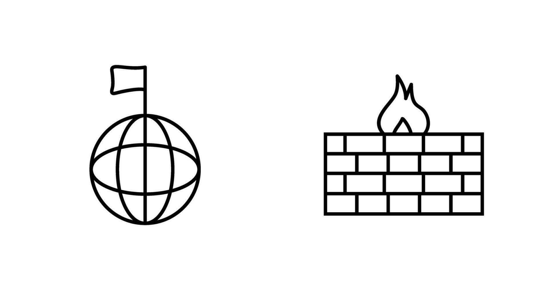 global sinal e firewall ícone vetor