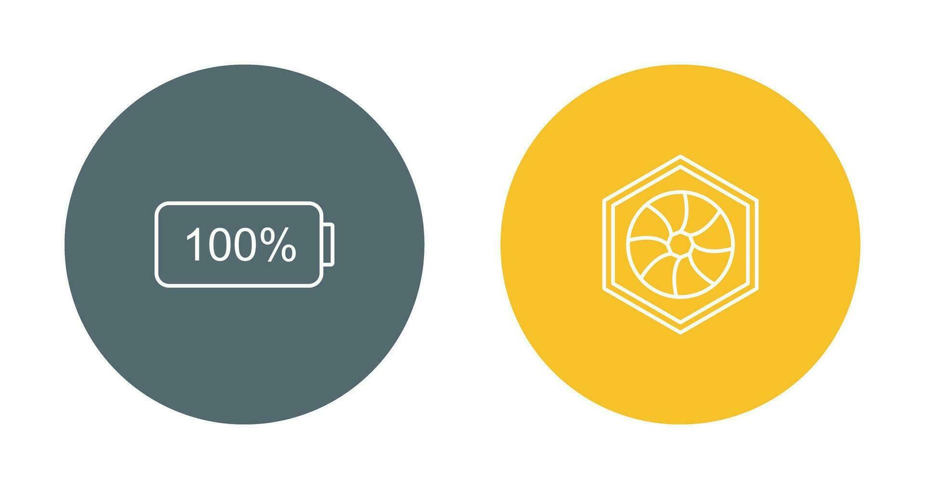 cheio bateria e hexagonal diafragma ícone vetor