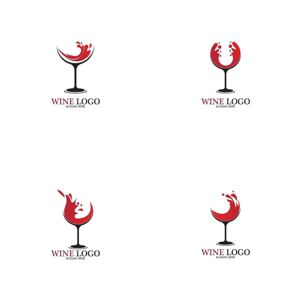 Modelo de design de logotipo de vinho. Ilustração em vetor de ícone-vetor