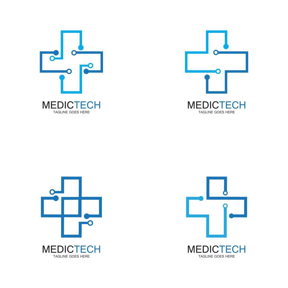 vetor de design de logotipo de tecnologia médica