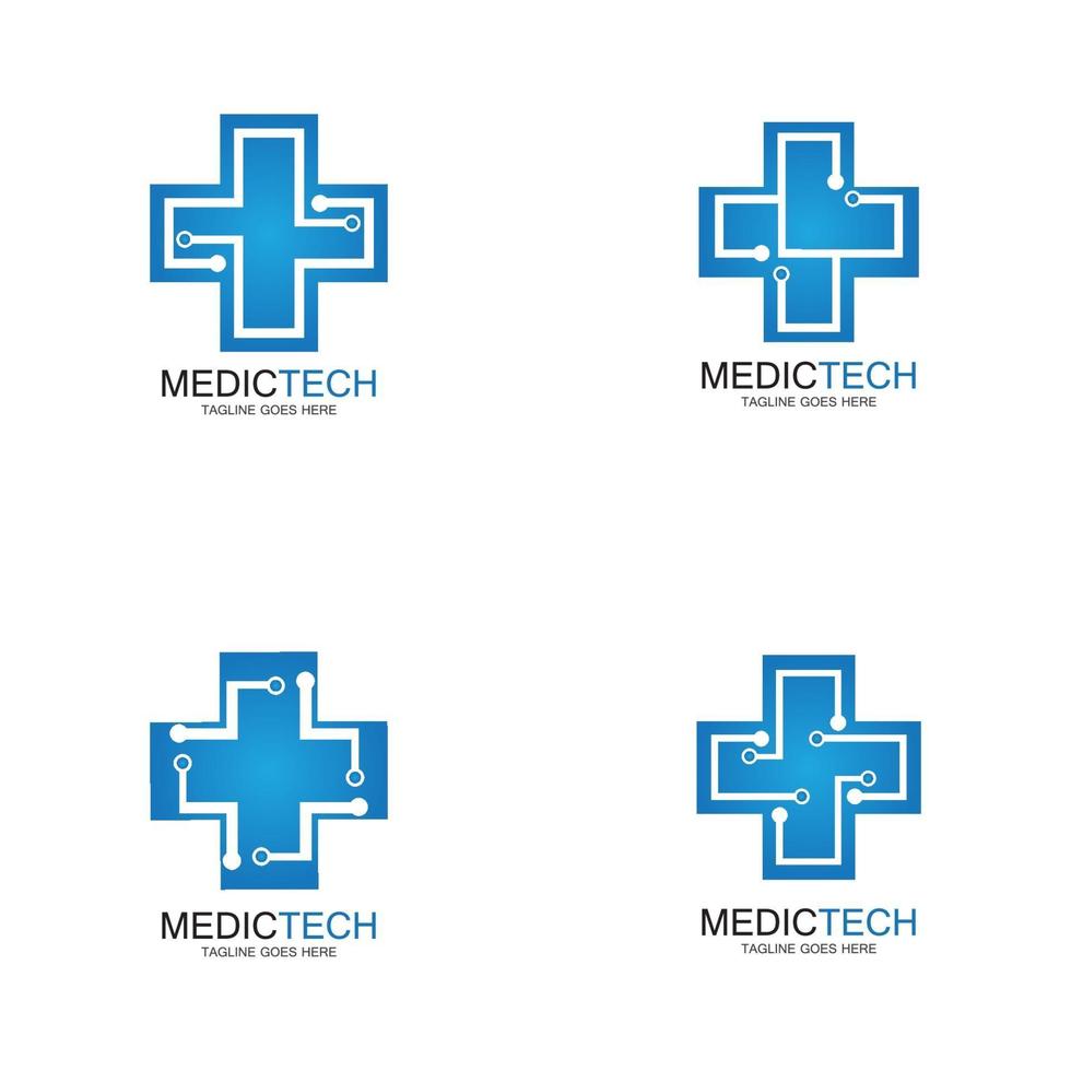 vetor de design de logotipo de tecnologia médica