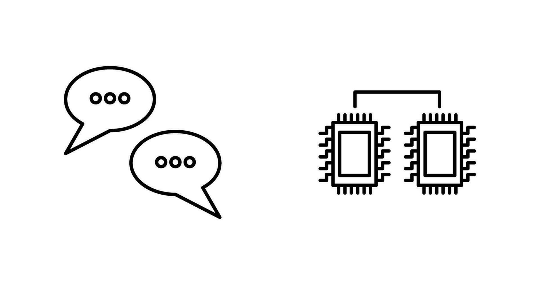conversação bolhas e processadores conectado ícone vetor