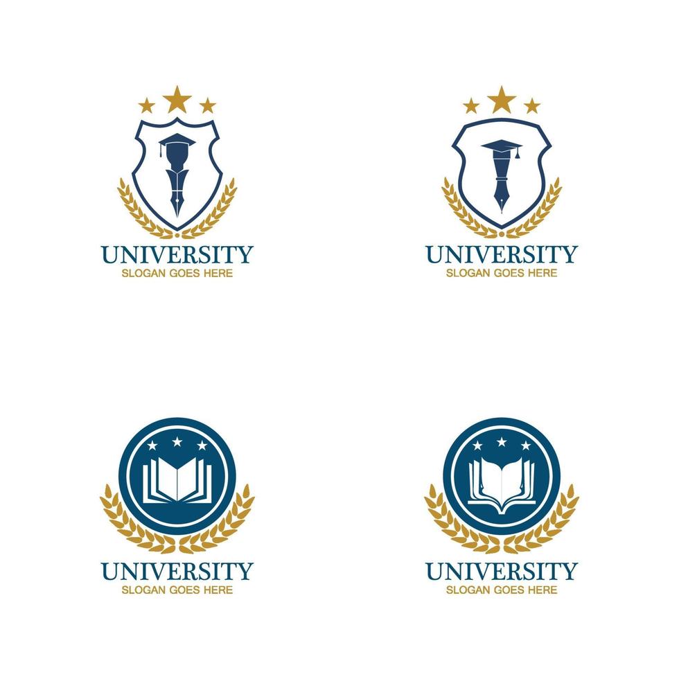 modelo de design de logotipo de universidade, academia, escola e curso vetor