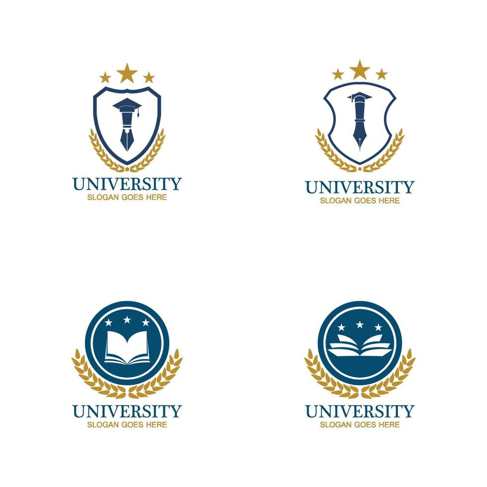 modelo de design de logotipo de universidade, academia, escola e curso vetor