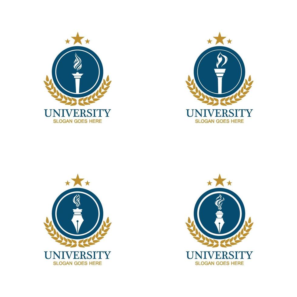 modelo de design de logotipo de universidade, academia, escola e curso vetor