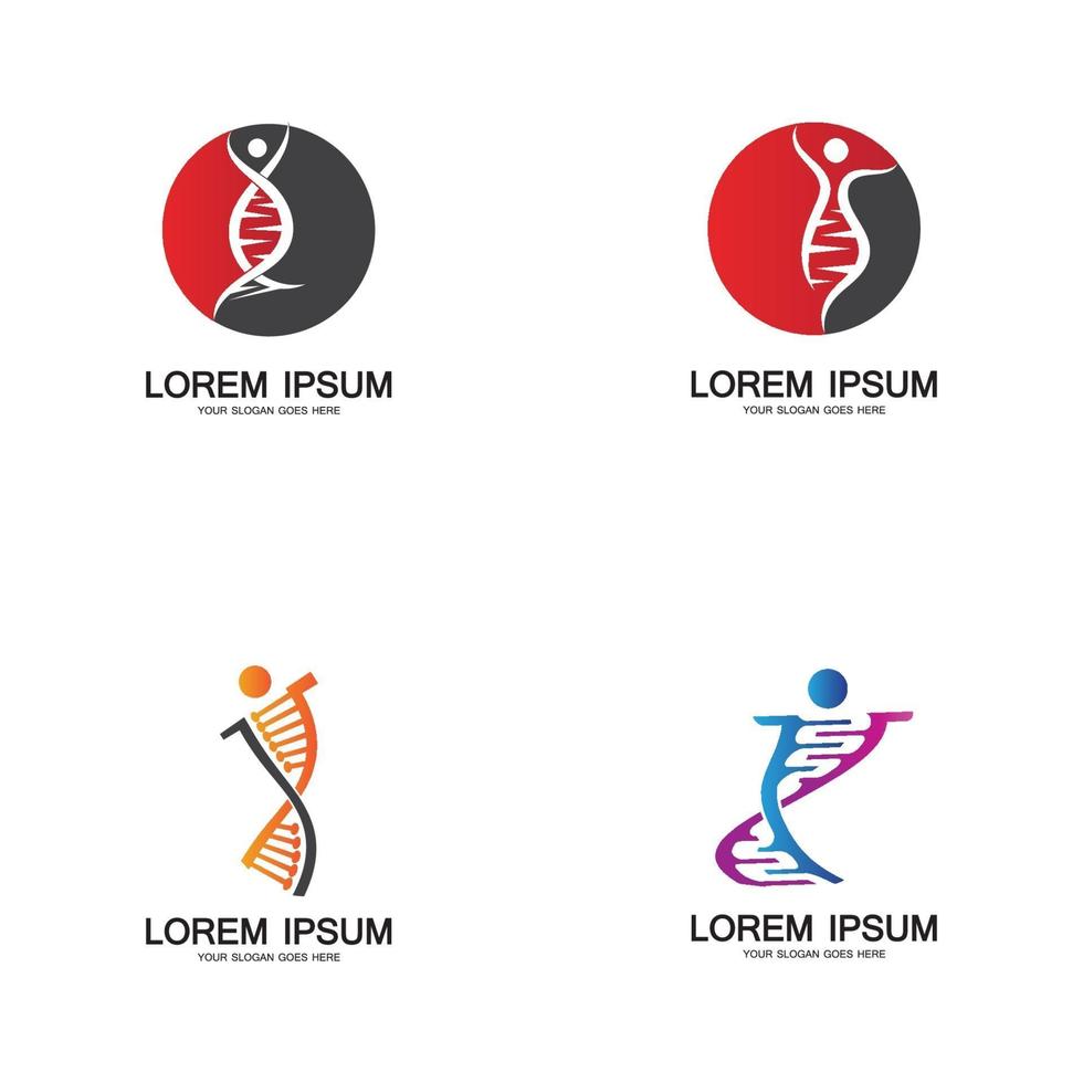 vetor de design-vetor de ícone de logotipo de DNA humano