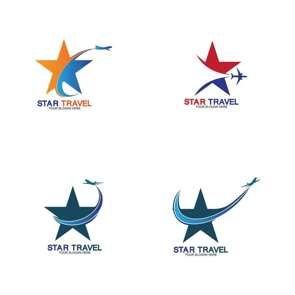 design de logotipo de viagens estrela. design de logotipo de agência de viagens. vetor