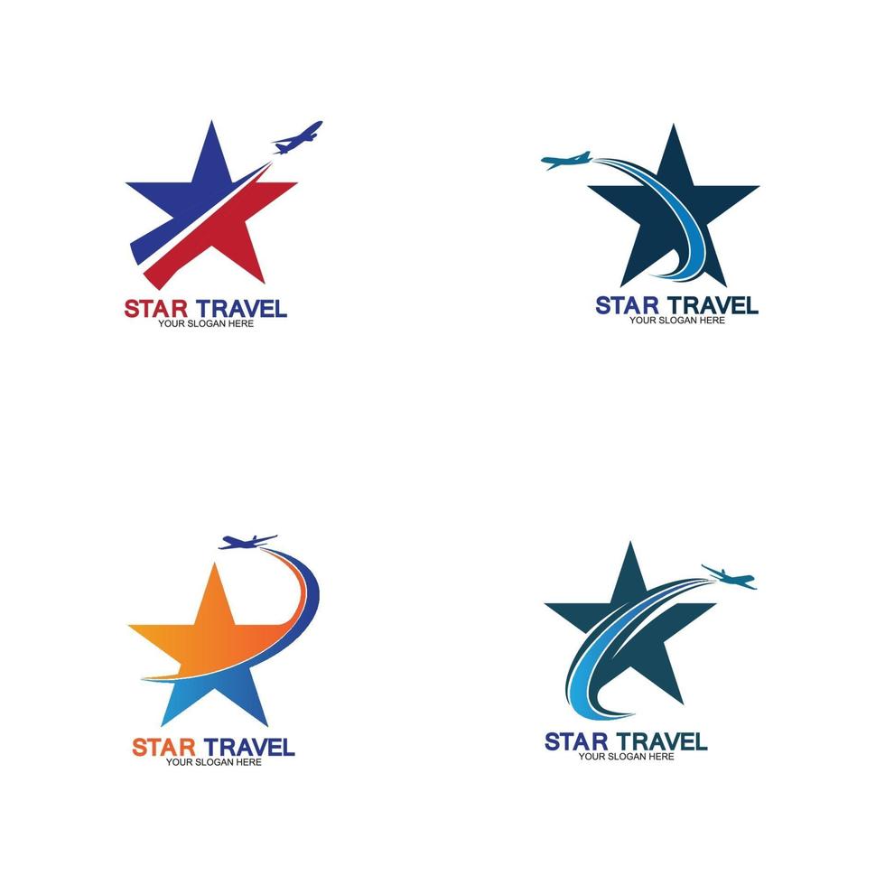 design de logotipo de viagens estrela. design de logotipo de agência de viagens. vetor