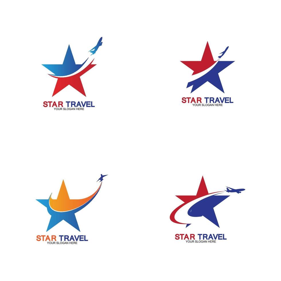 design de logotipo de viagens estrela. design de logotipo de agência de viagens. vetor