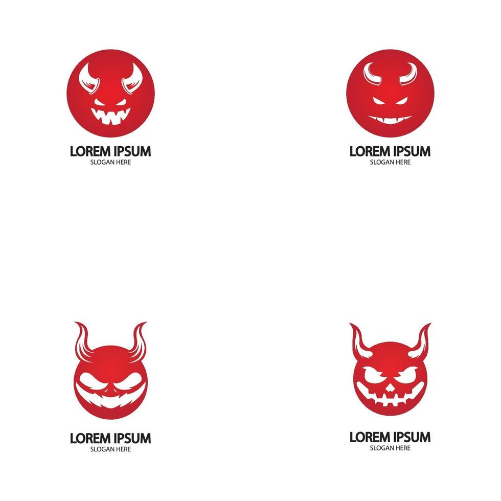 modelo de ícone de vetor de logotipo do diabo
