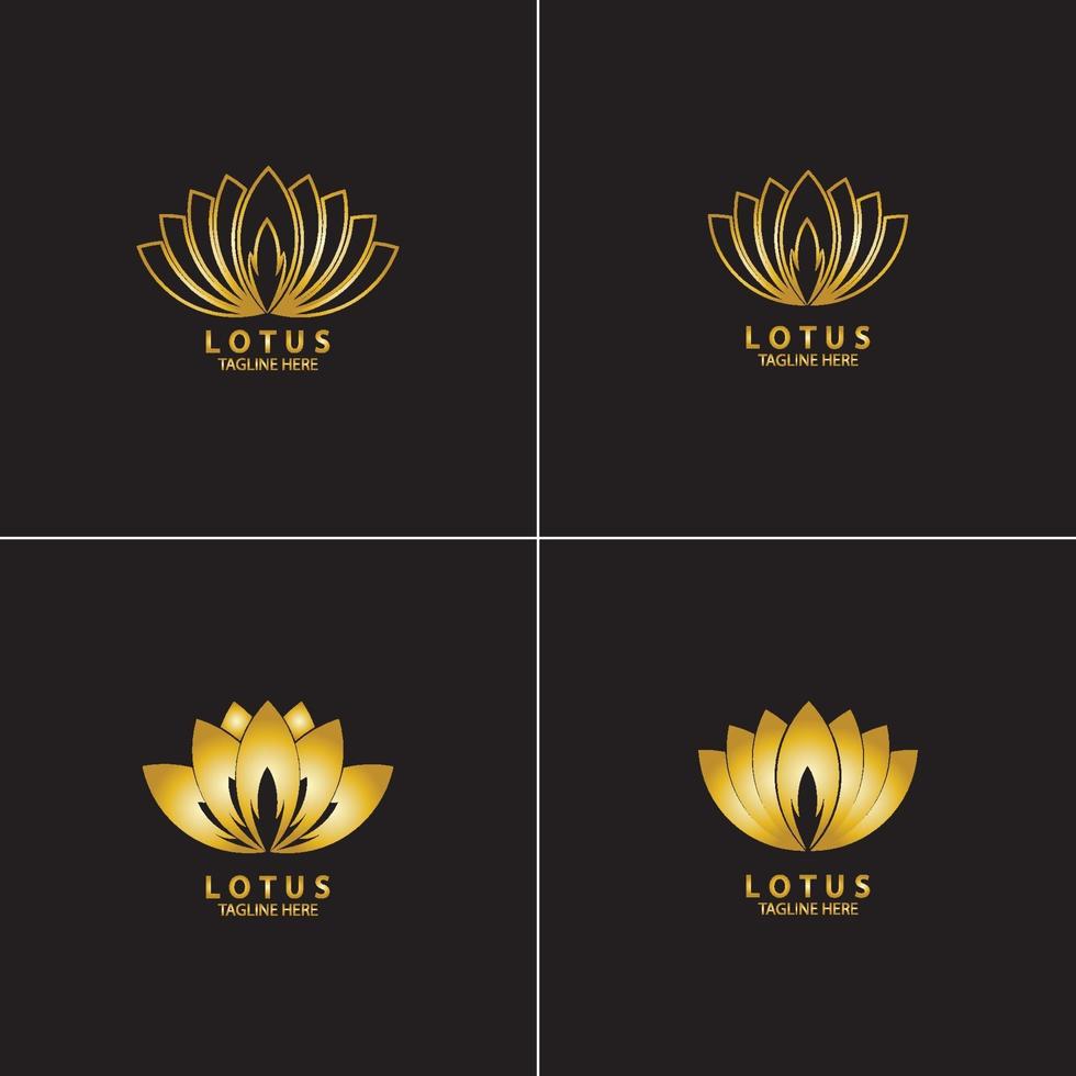 ilustração do logotipo da flor de lótus dourada 3255636 Vetor no Vecteezy