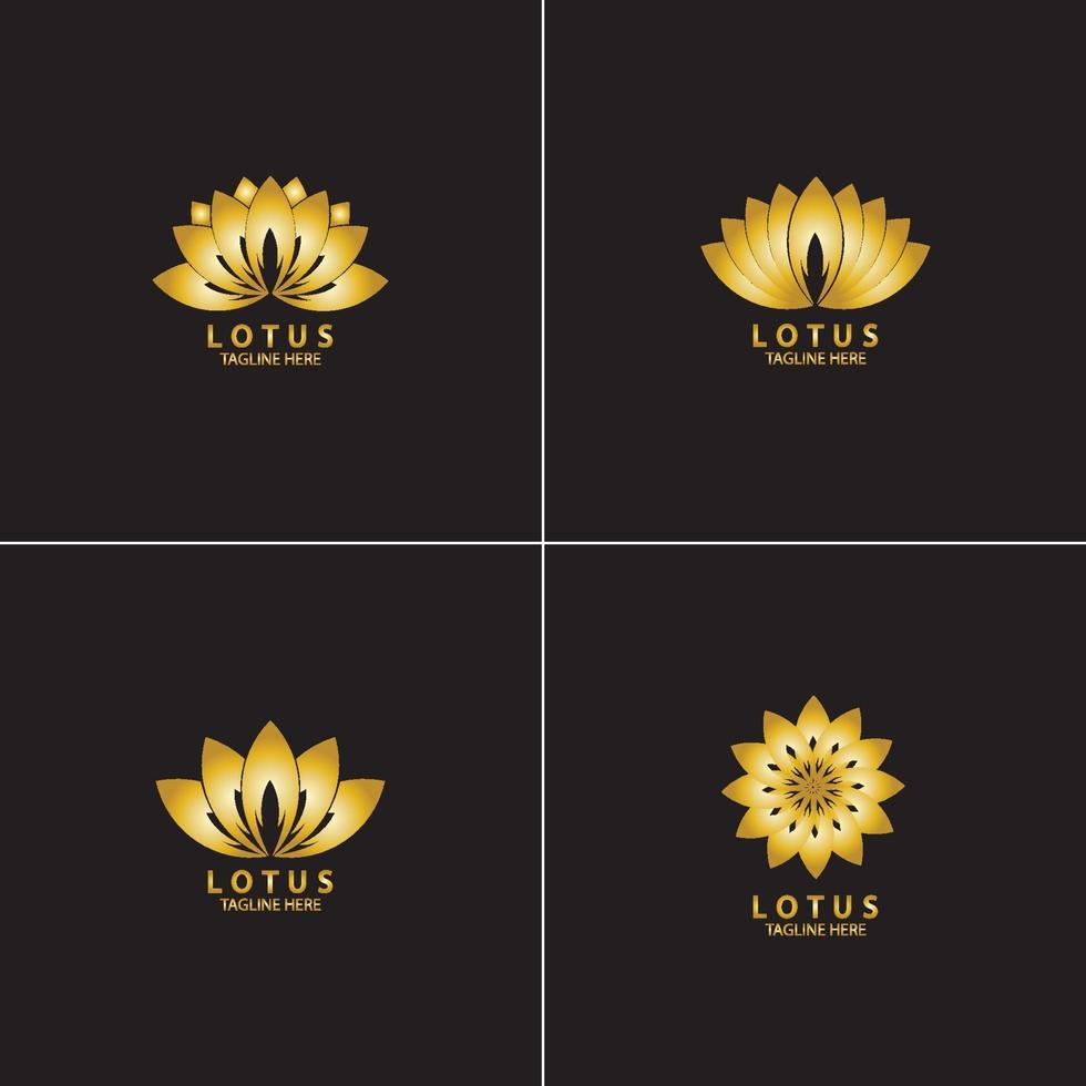 ilustração do logotipo da flor de lótus dourada 3255641 Vetor no Vecteezy