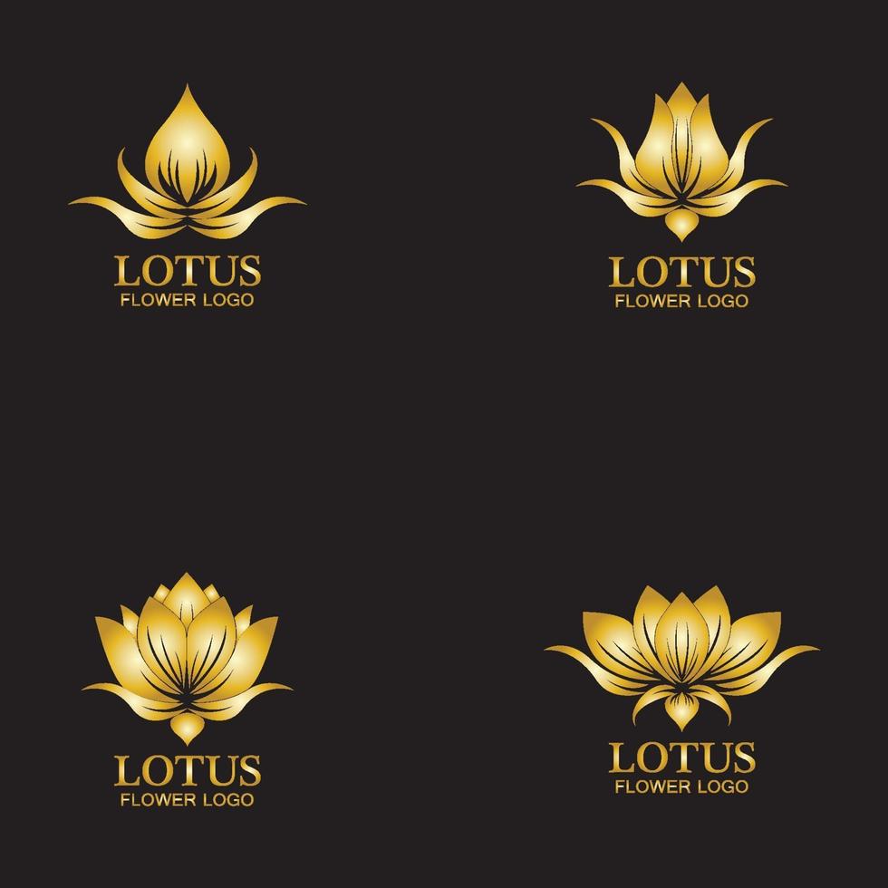 modelo de design de logotipo de flor de lótus dourada 3255832 Vetor no  Vecteezy