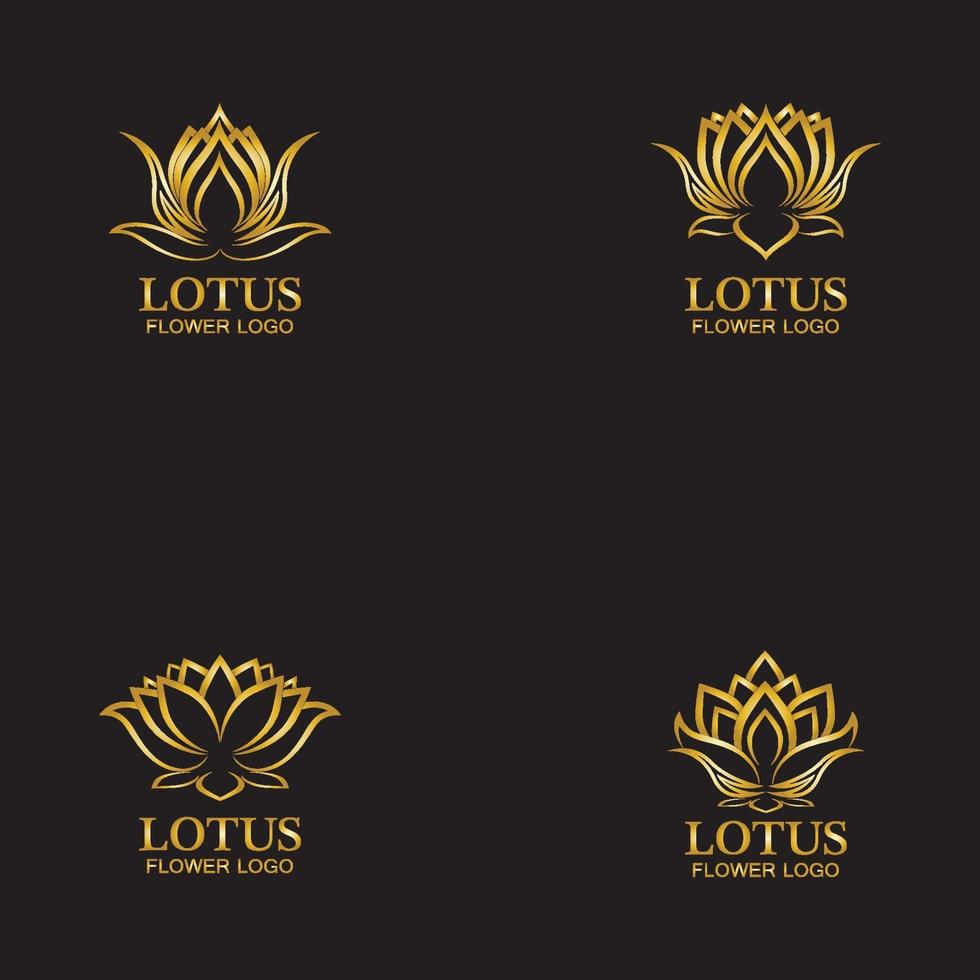 modelo de design de logotipo de flor de lótus dourada vetor
