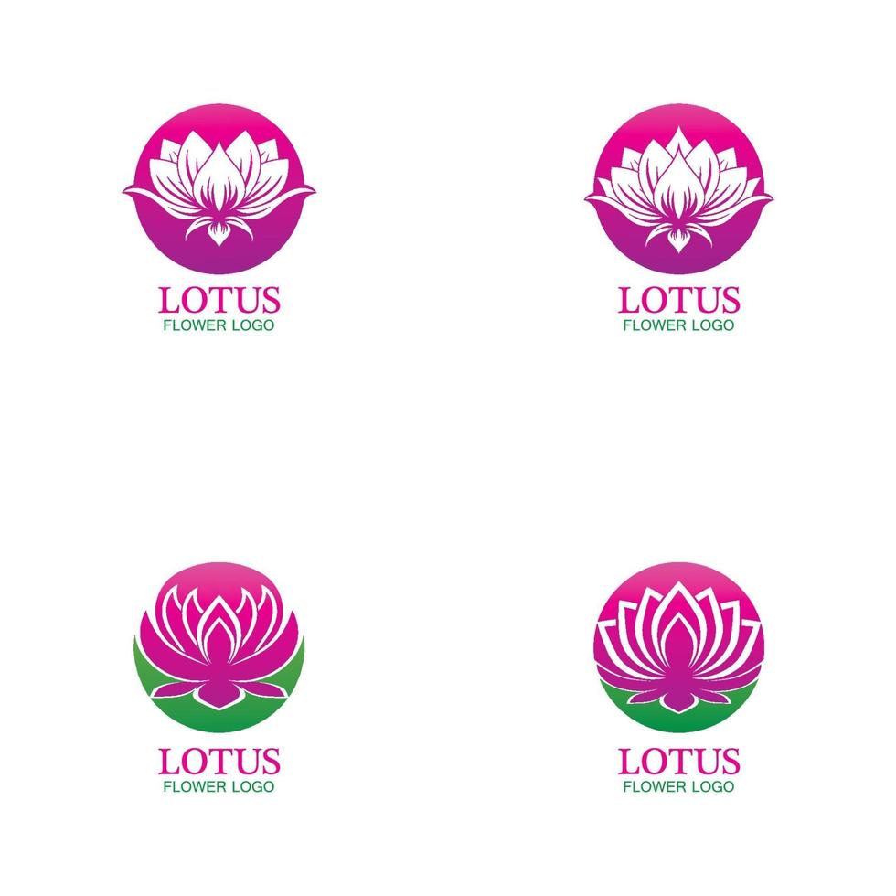 design de logotipo de flores de lótus de vetor