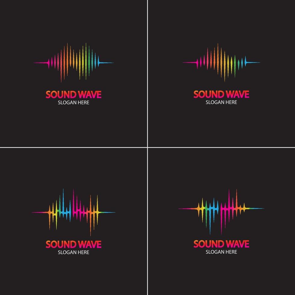 design de ilustração de logotipo de ondas sonoras coloridas vetor