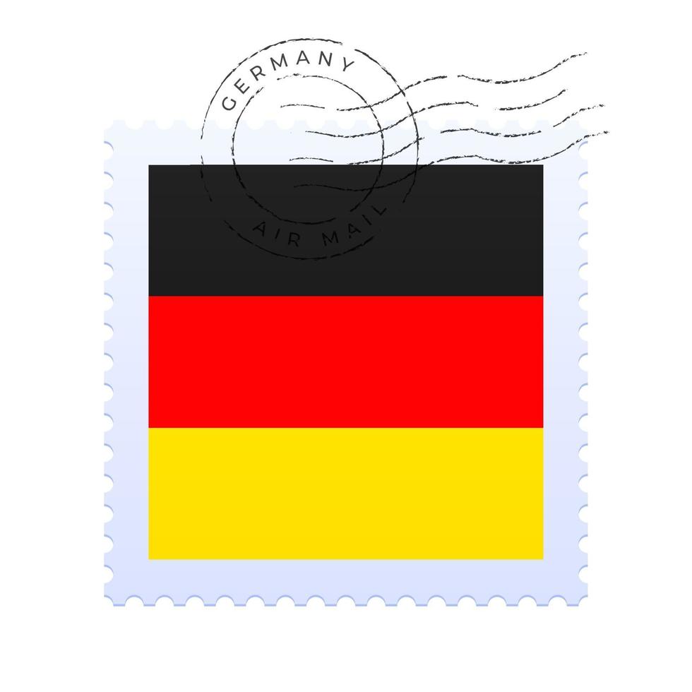 marca postal da Alemanha. selo da bandeira nacional isolado no branco vetor
