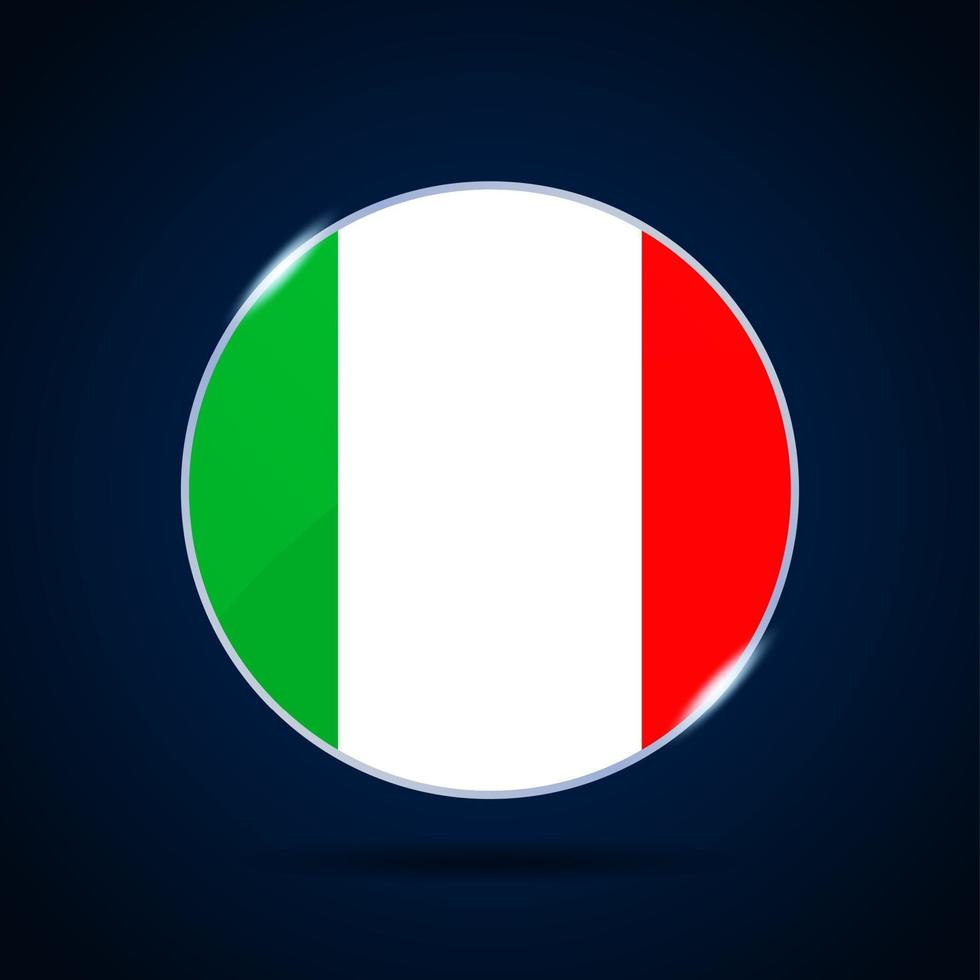 ícone do botão do círculo da bandeira nacional da itália vetor