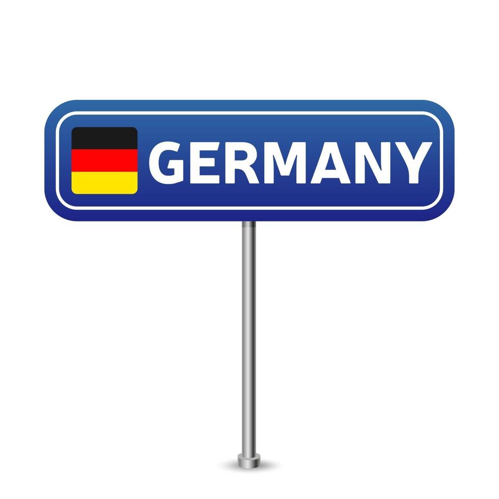sinal de estrada da Alemanha. bandeira nacional com nome do país na estrada azul vetor