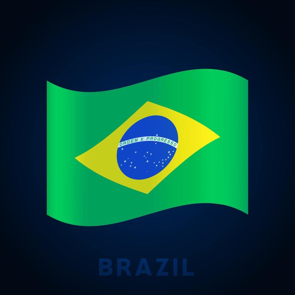 bandeira do vetor do Brasil. agitando bandeira nacional