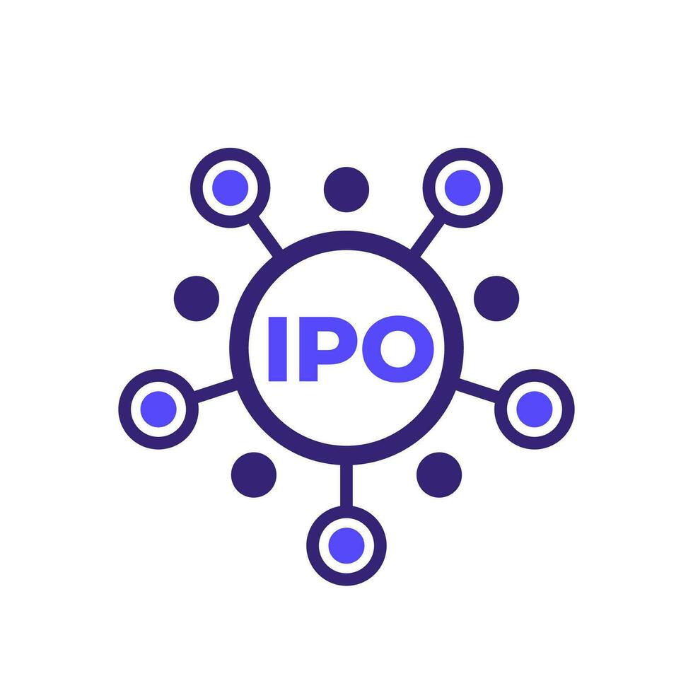 ipo, inicial público oferta vetor ícone