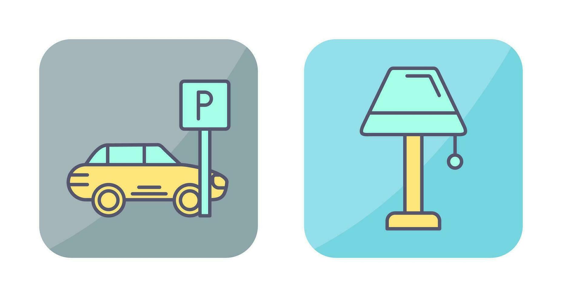 estacionamento e luminária ícone vetor