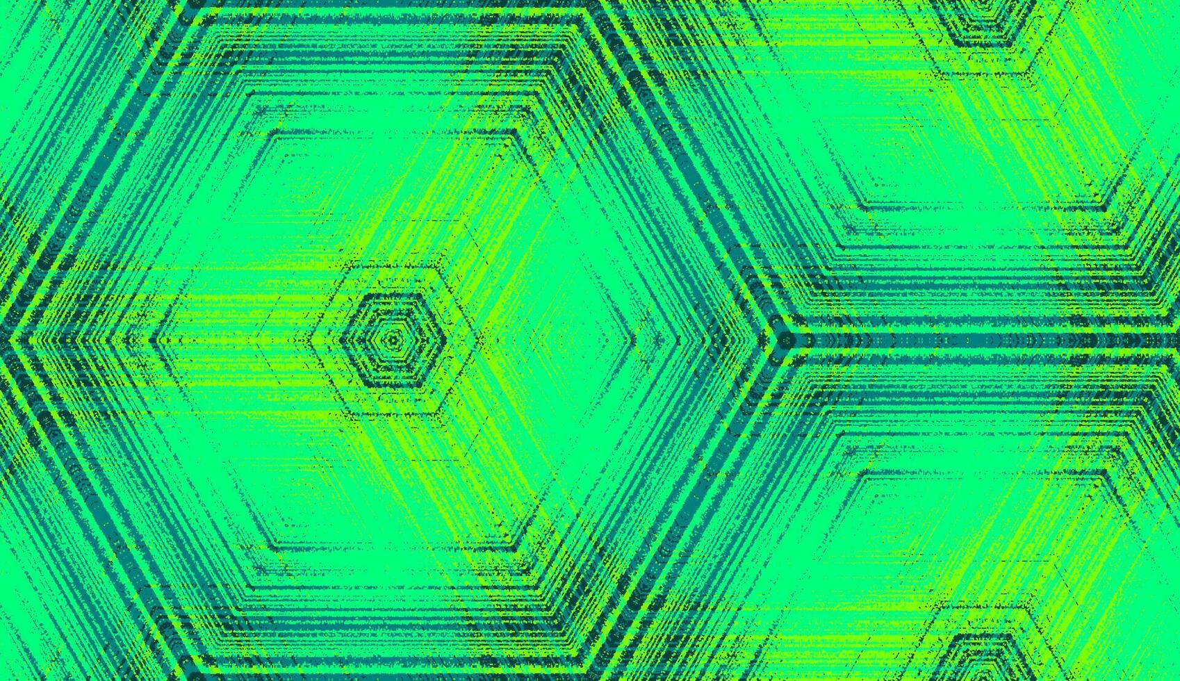 desatado abstrato geométrico texturizado padronizar dentro verde cores. simétrico hexágono concêntrico enfeite para digital papel, têxtil impressão, papel de parede fundo Projeto vetor