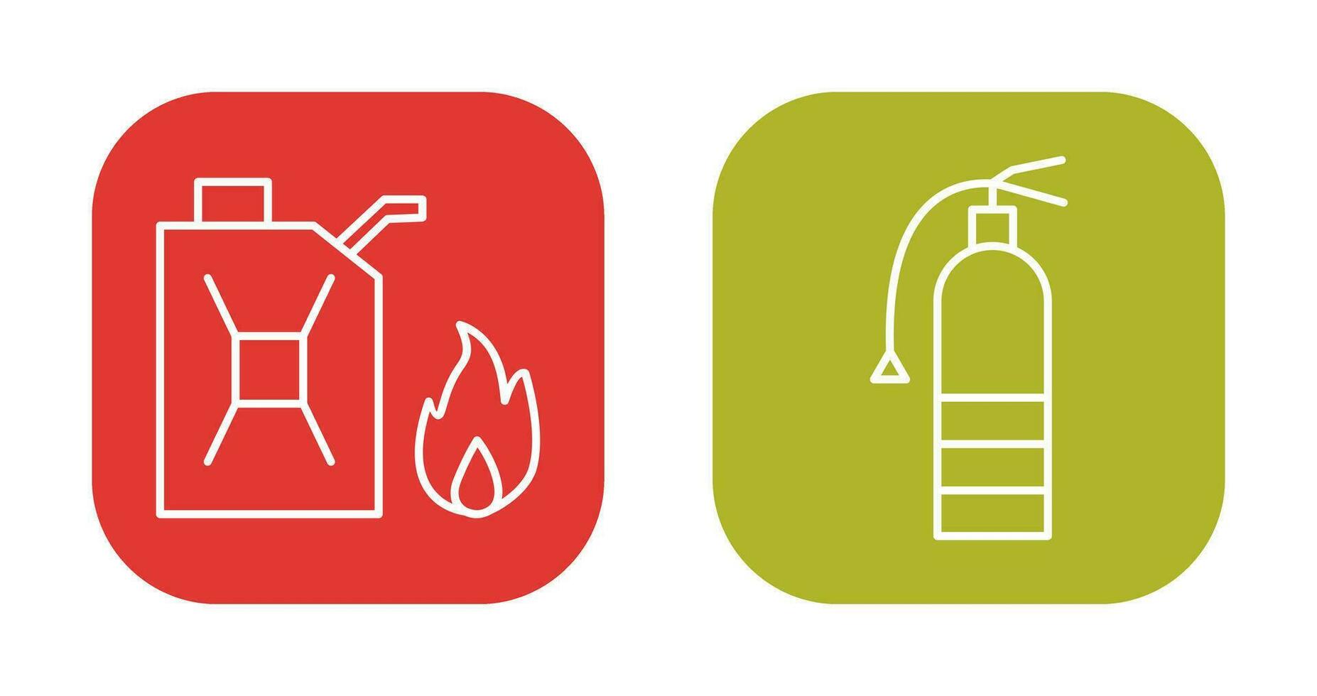 combustível para fogo e extintor ícone vetor