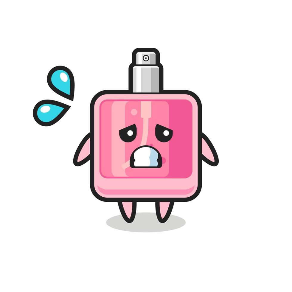 personagem mascote do perfume com gesto de medo vetor