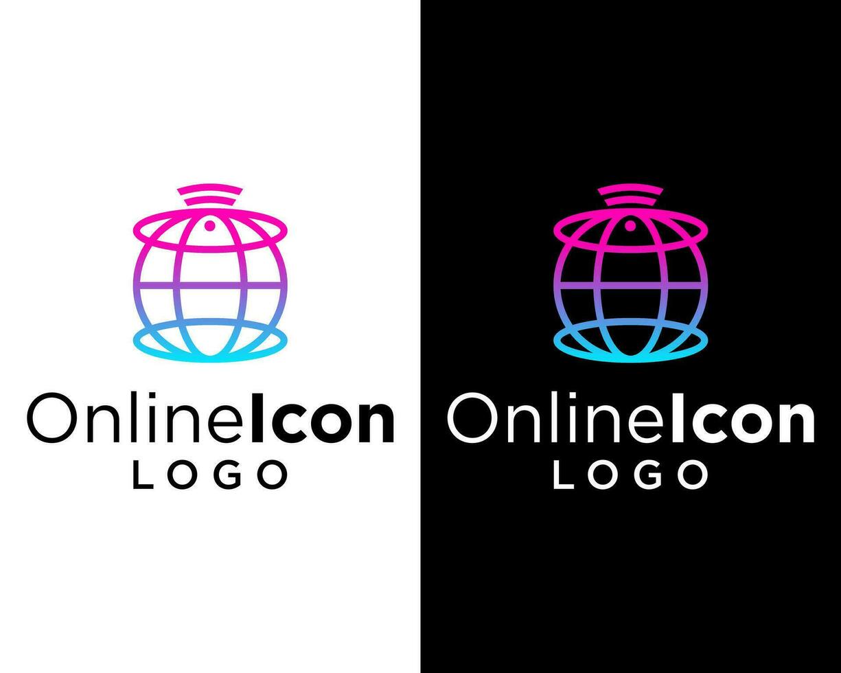 conectados mundo local na rede Internet Internet logotipo Projeto. vetor