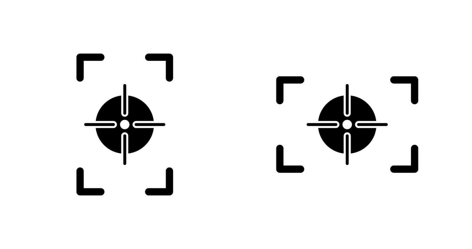 foco vertical e foco horizontal ícone vetor