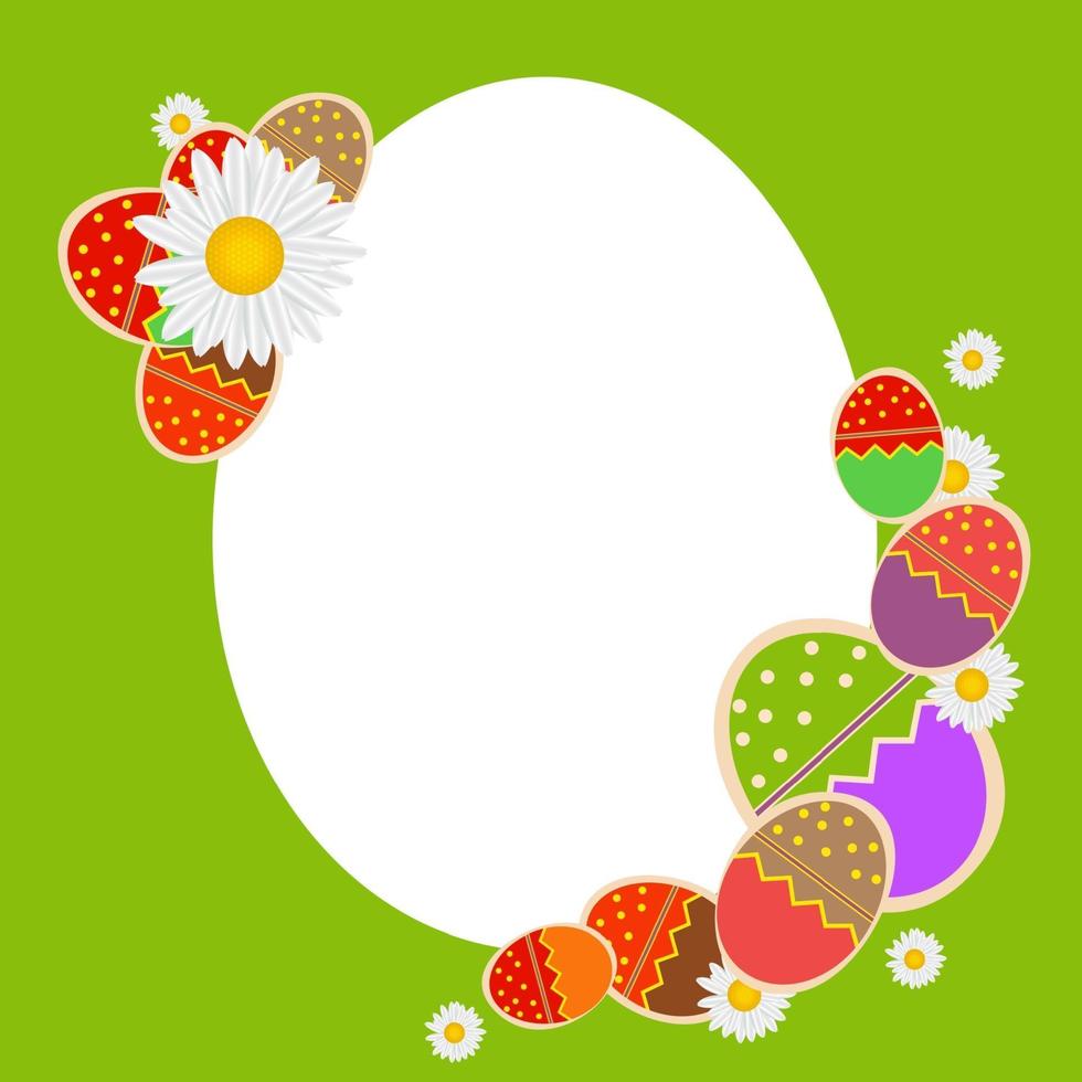 cartão de ovos de Páscoa com ovos coloridos. ilustração vetorial vetor