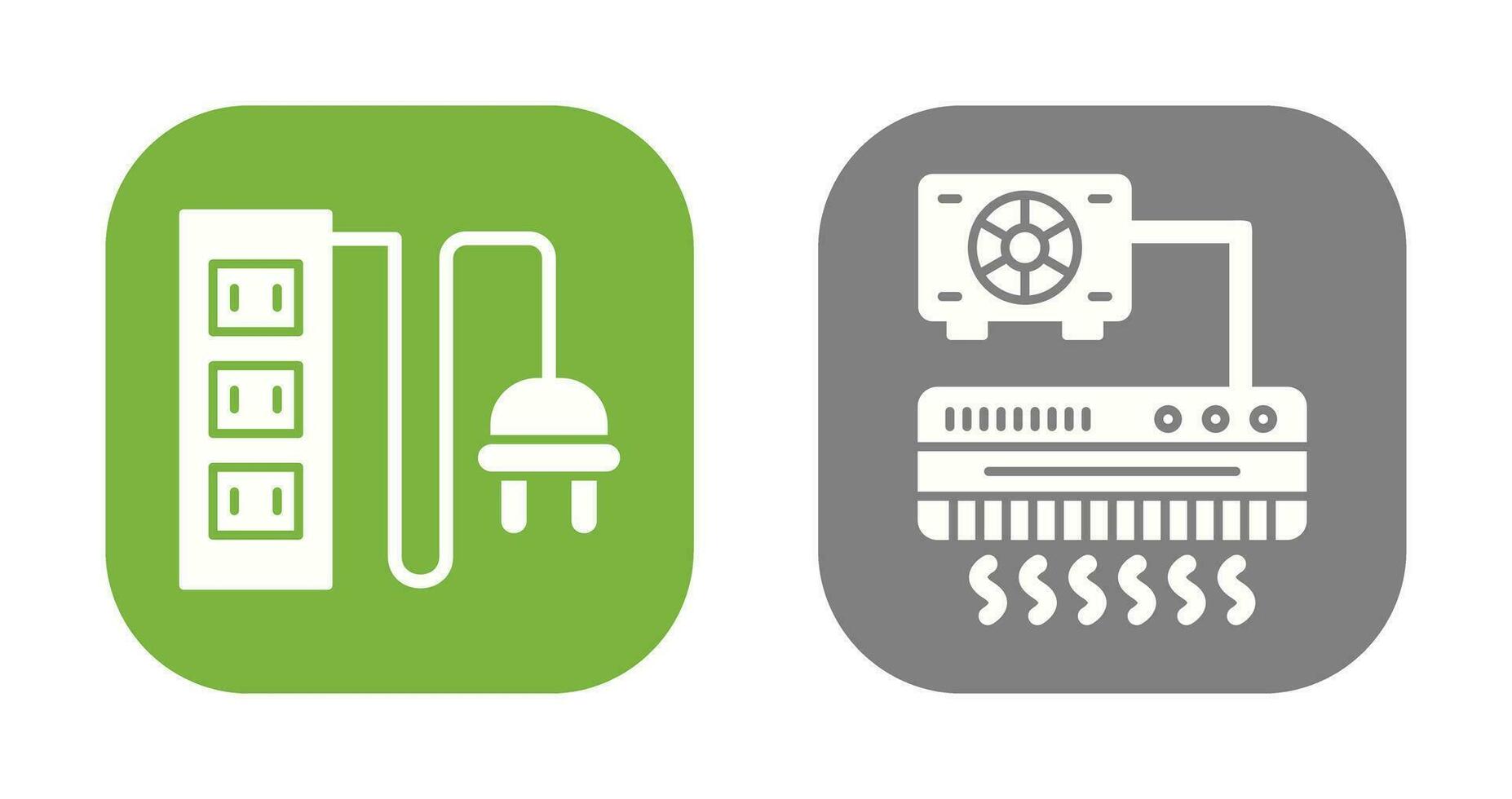 poder tomada e ar condicionador ícone vetor