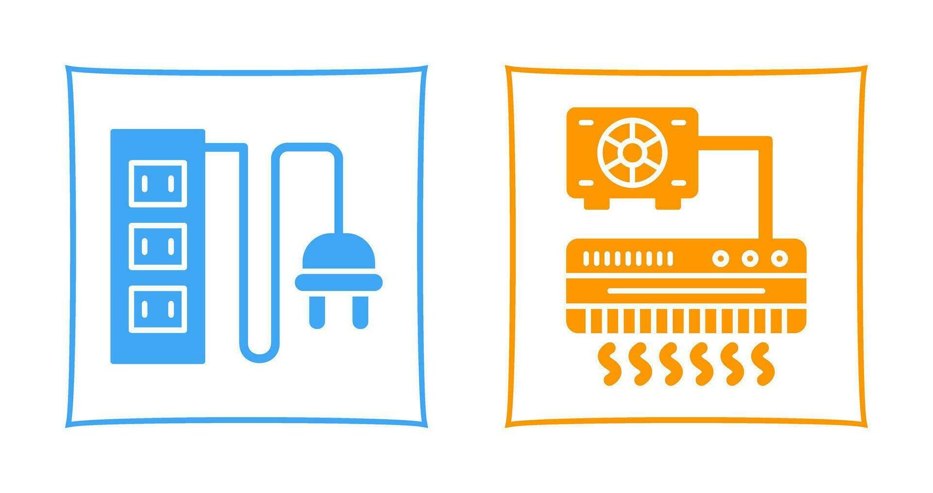 poder tomada e ar condicionador ícone vetor
